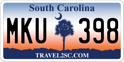SC license plate MKU398