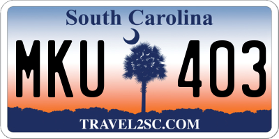 SC license plate MKU403