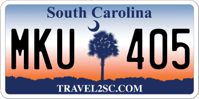 SC license plate MKU405