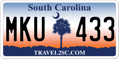 SC license plate MKU433