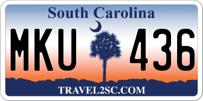 SC license plate MKU436