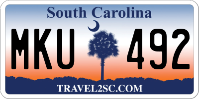 SC license plate MKU492