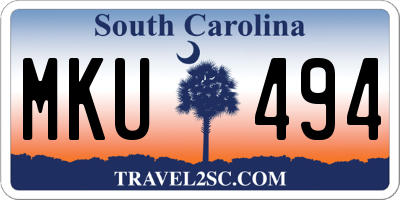 SC license plate MKU494