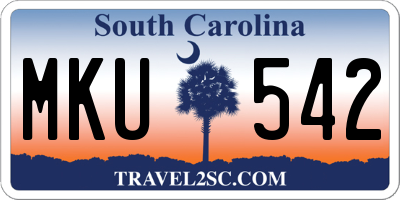 SC license plate MKU542