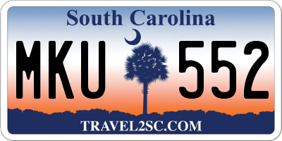 SC license plate MKU552