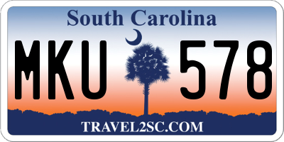 SC license plate MKU578