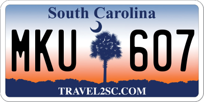 SC license plate MKU607