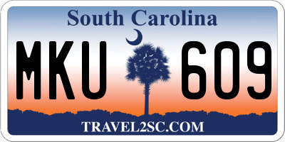 SC license plate MKU609