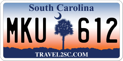 SC license plate MKU612
