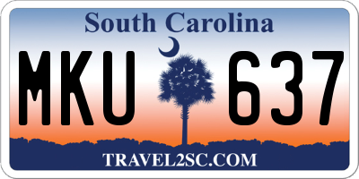 SC license plate MKU637
