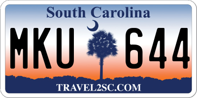 SC license plate MKU644