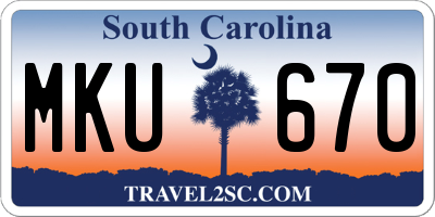 SC license plate MKU670