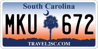 SC license plate MKU672