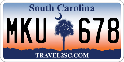 SC license plate MKU678