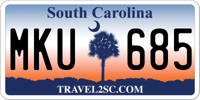 SC license plate MKU685