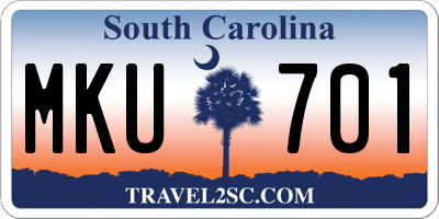 SC license plate MKU701