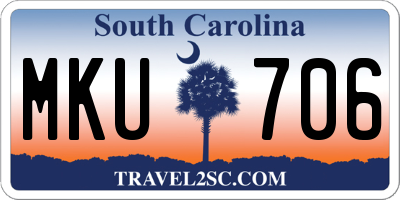SC license plate MKU706
