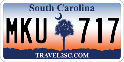 SC license plate MKU717