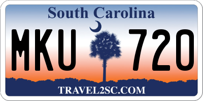 SC license plate MKU720