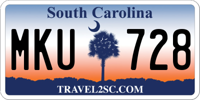 SC license plate MKU728