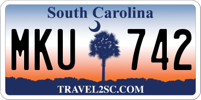 SC license plate MKU742