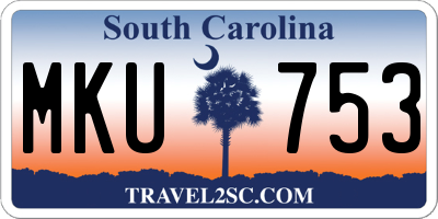 SC license plate MKU753