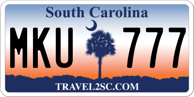 SC license plate MKU777