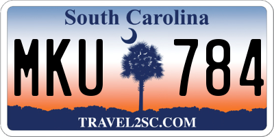 SC license plate MKU784