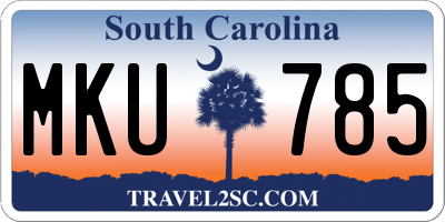 SC license plate MKU785
