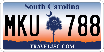 SC license plate MKU788
