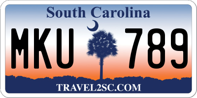 SC license plate MKU789