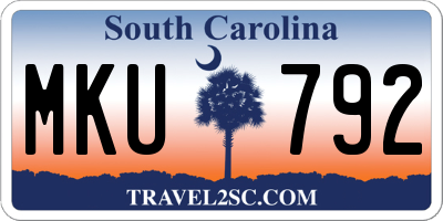 SC license plate MKU792