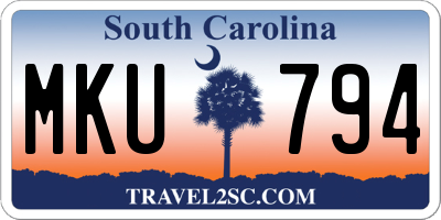SC license plate MKU794