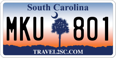 SC license plate MKU801