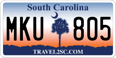 SC license plate MKU805