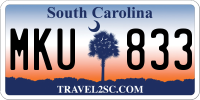 SC license plate MKU833