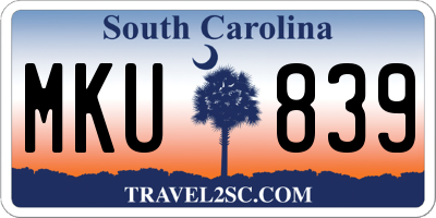 SC license plate MKU839