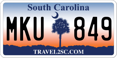 SC license plate MKU849