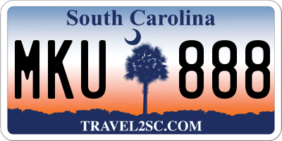 SC license plate MKU888