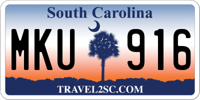 SC license plate MKU916