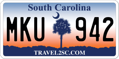 SC license plate MKU942