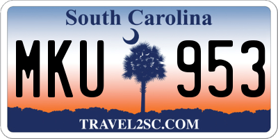 SC license plate MKU953