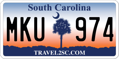 SC license plate MKU974