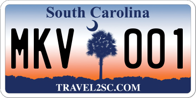 SC license plate MKV001