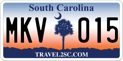 SC license plate MKV015
