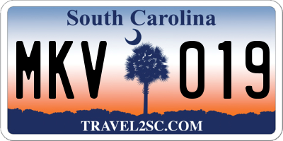 SC license plate MKV019