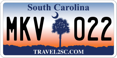 SC license plate MKV022