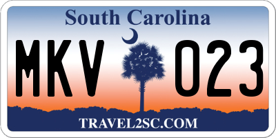 SC license plate MKV023