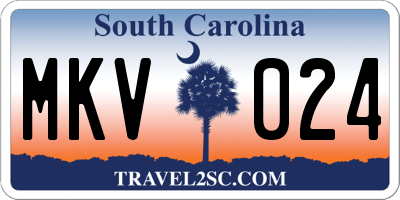 SC license plate MKV024