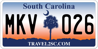 SC license plate MKV026